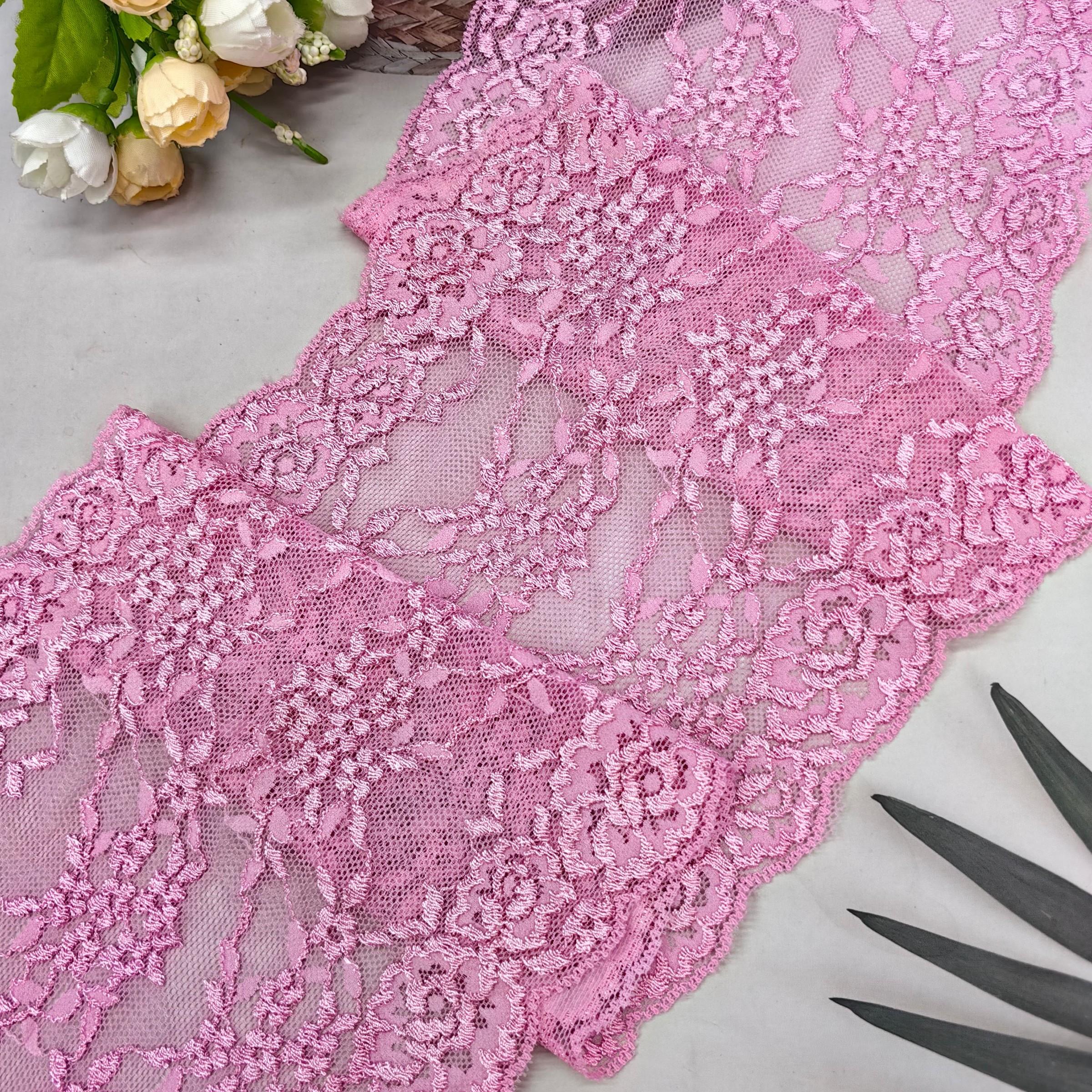 Soft Elastic Lace Trim, 95cm/1pc Dusty, Breathable Fabric for Clothing, Dresses, Lingerie, Wedding Gowns, Home Decor