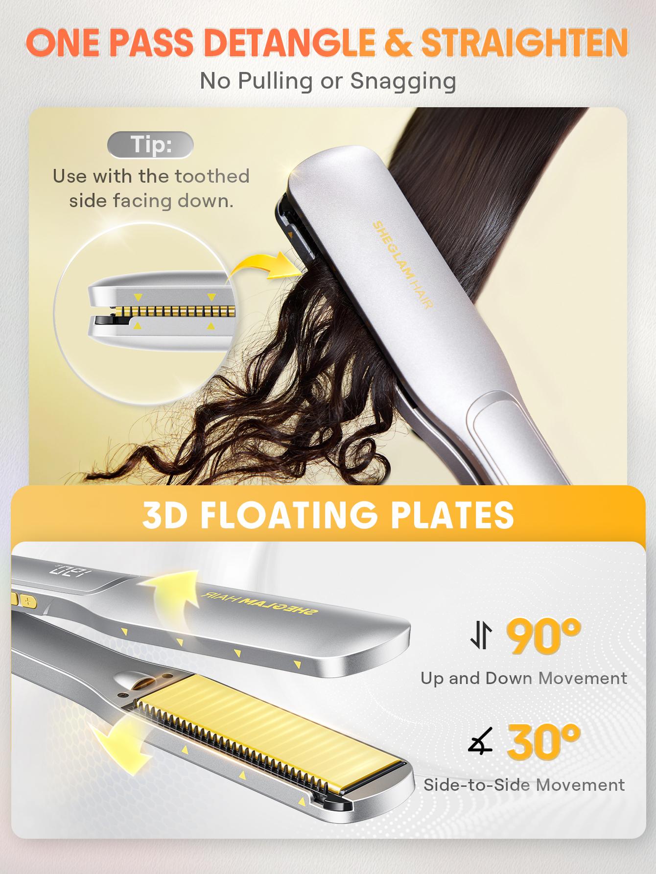 【BOGO SALE】SHEGLAM HAIR Sleek Chic Wide Glide Straightener 1.5 inch/36mm-Effortlessbeauty