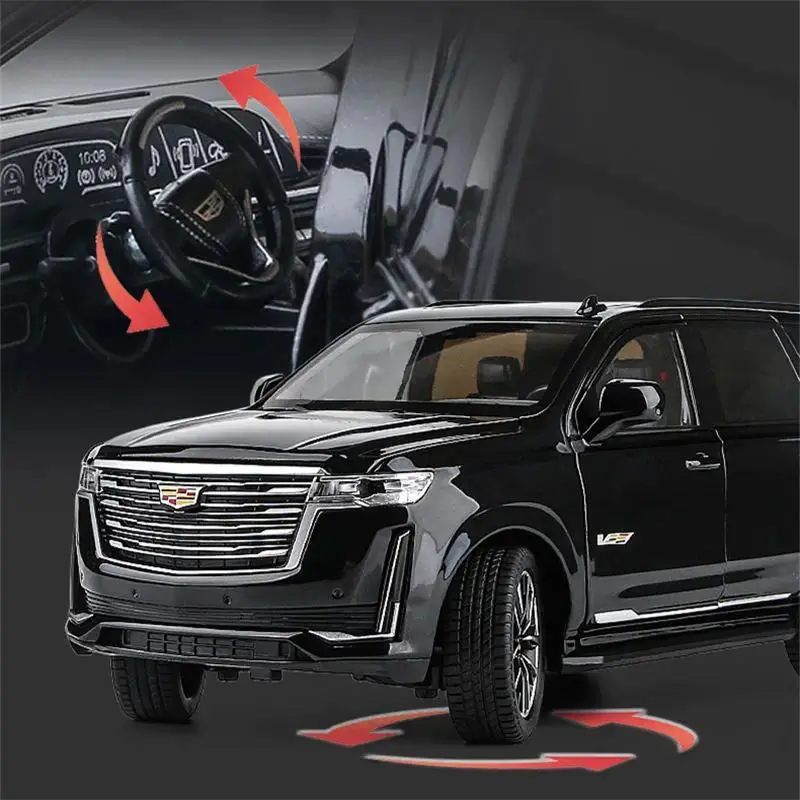 1:24 Escalade SUV Alloy Luxy Car Model Diecasts Metal Off-road Vehicles Car Model Sound Light Simulation Toys Gifts