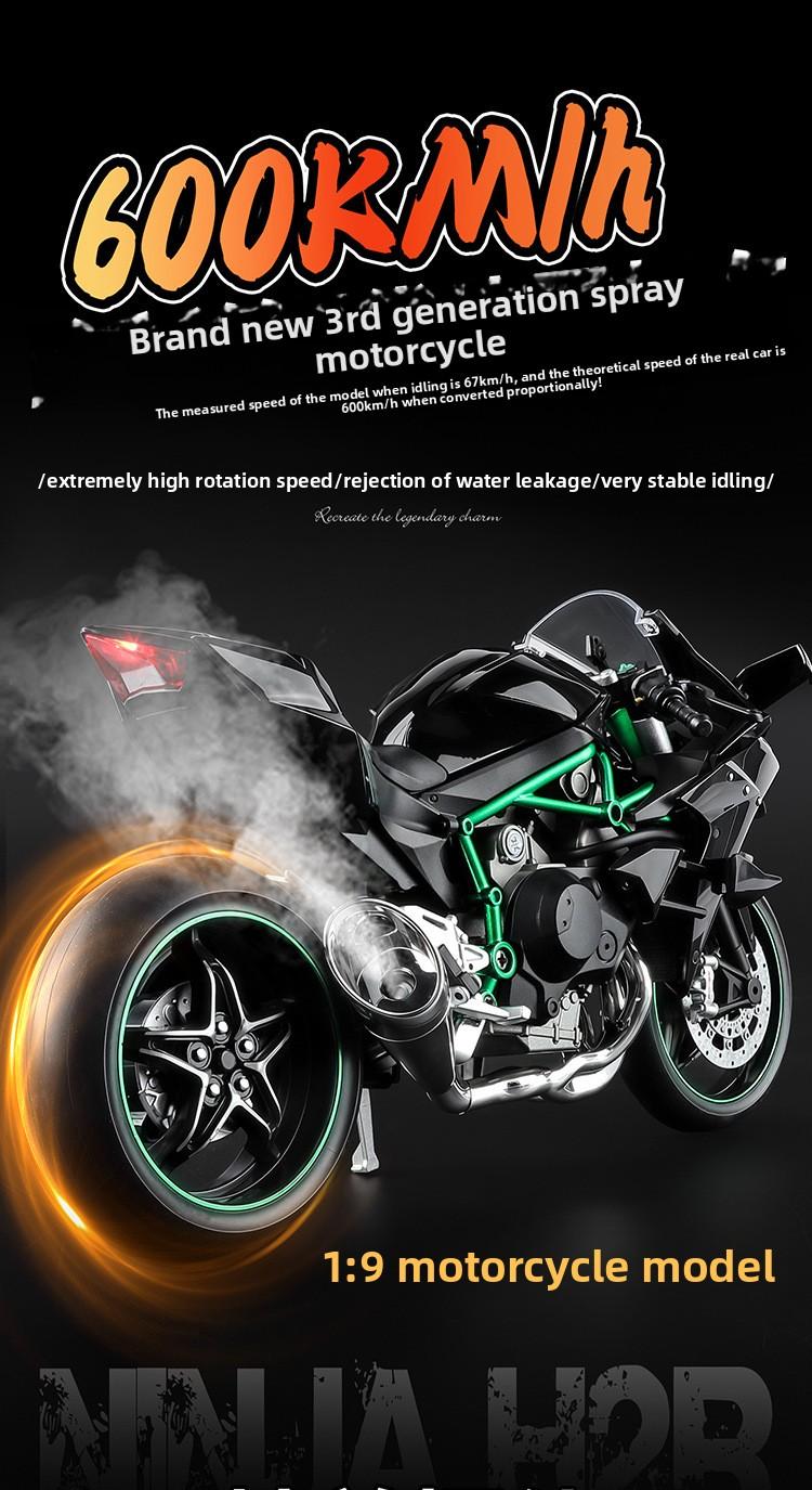 Dynamic 1:9 Scale Alloy Motorcycle Model, High Precision, Realistic Details, Exhaust Effect, Cool, Collectible Quality