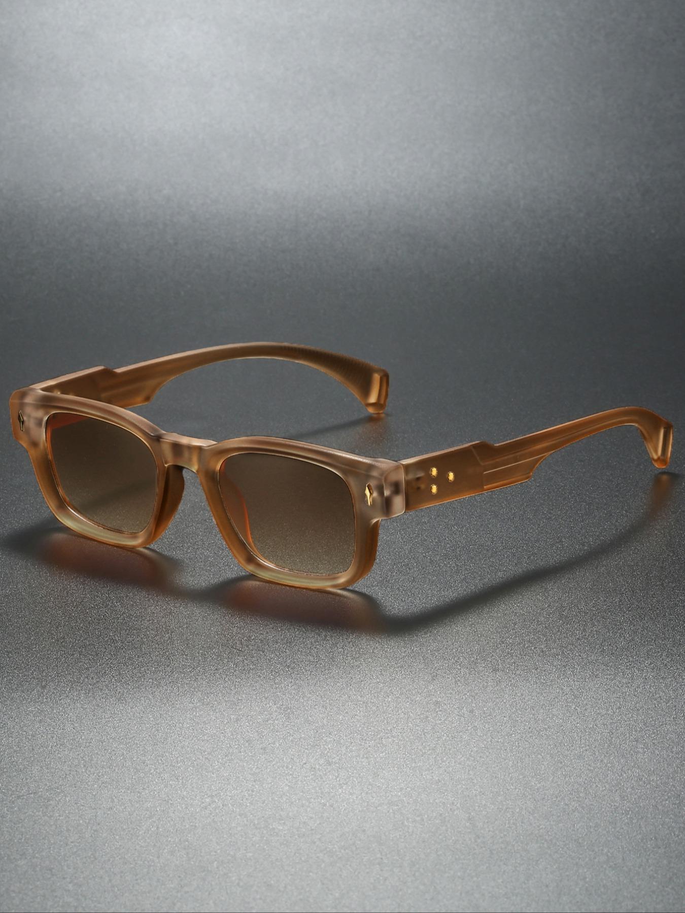 Men's Fashion Eyeglasses Frame, Square Frame Glasses, Classic Style Arrow Design, Trendy Rivet Decoration, Vintage Look, New Arrival, Stylish Eyeewear, Square Frames Eyeglass, Square Frame Eyewear, Casual Stylish Glasses