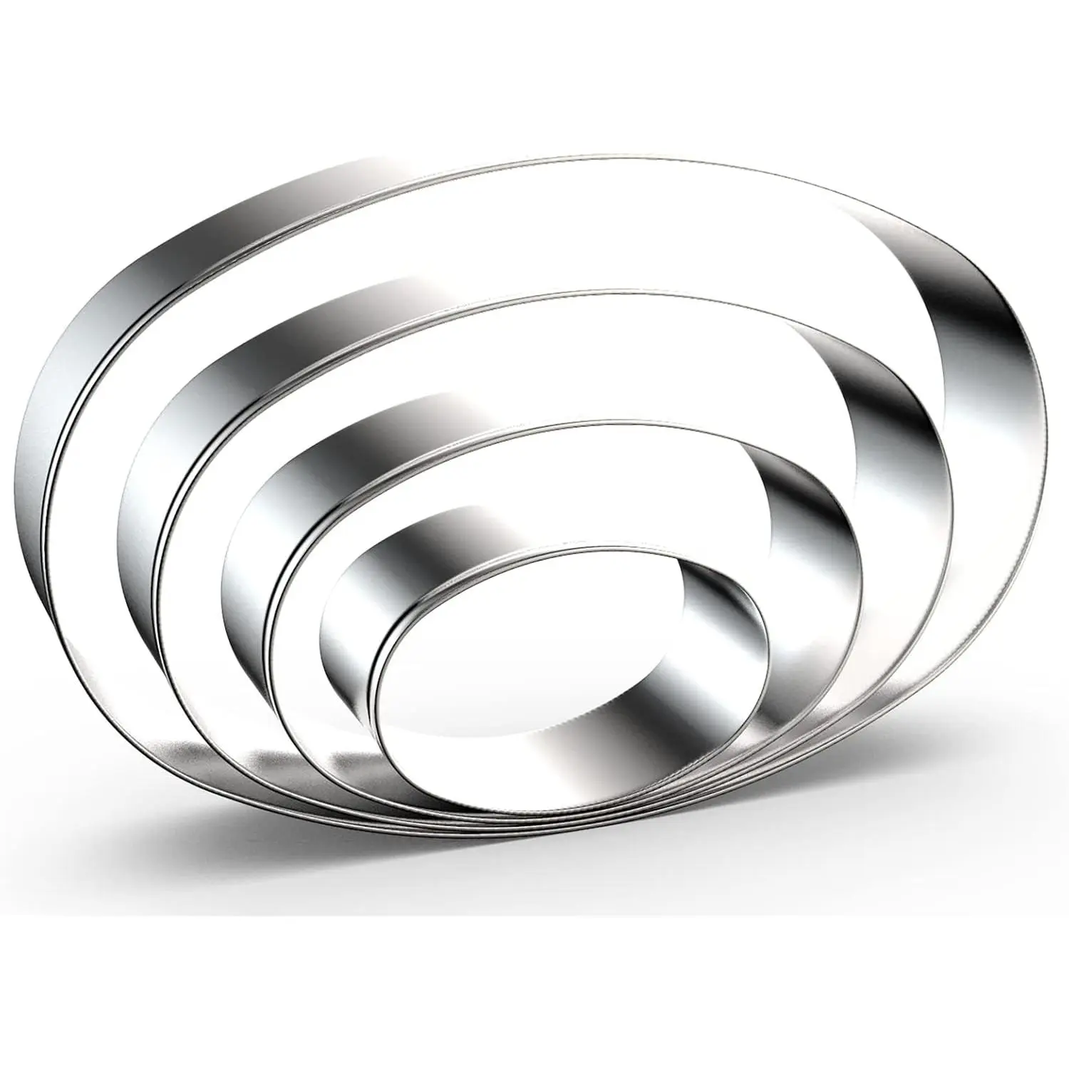 Oval Cookie  Set Large - 5 Inch, 4 Inch, 3 Inch, 2 Inch - Geometric Frame Plaque Cookie Cutters Shapes Molds - Stainless Steel