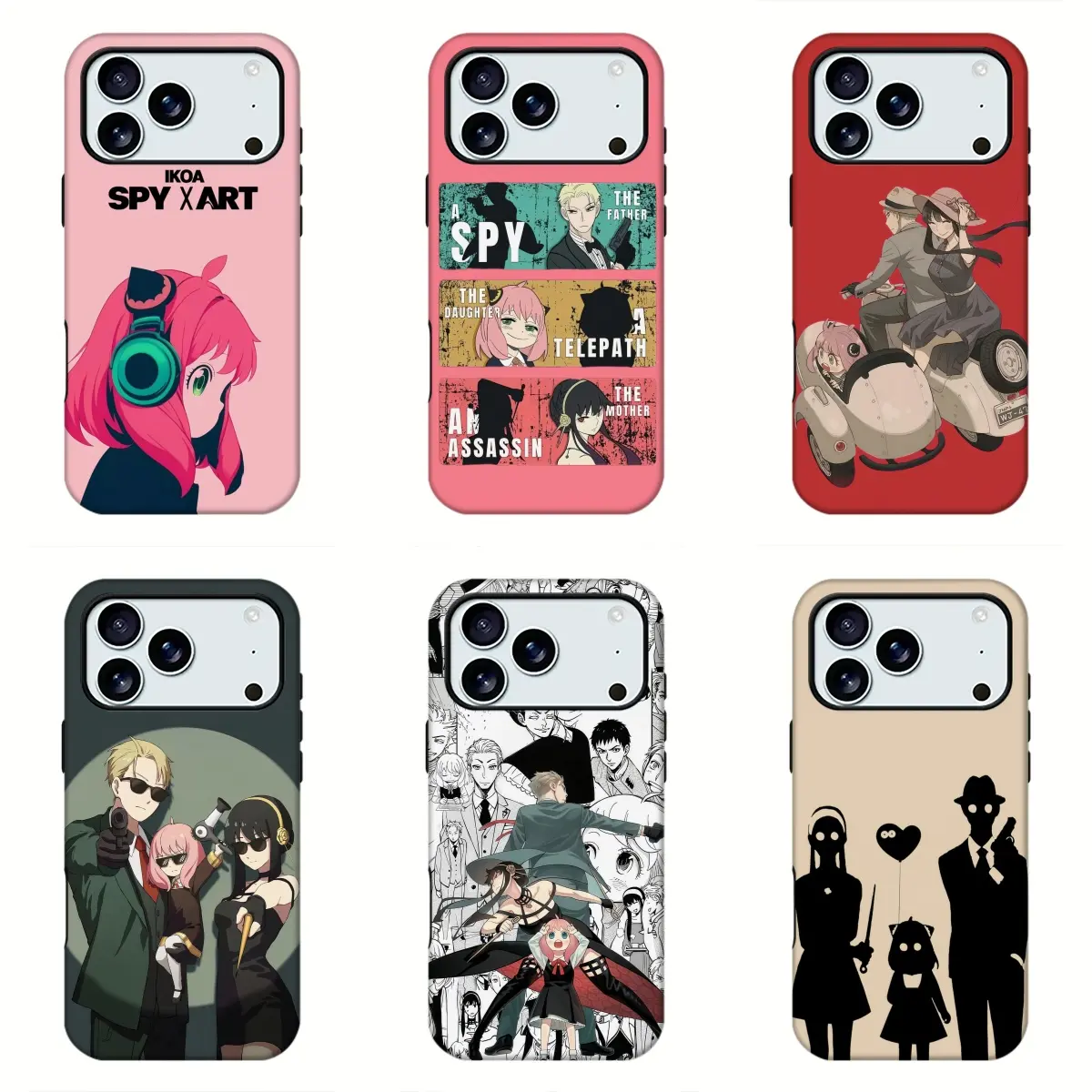 Spy Family Anime HD Printing Smartphone Case - Double-Layer, Wireless-Safe, Shockproof Durable Protector Cover, Anya Loid Yor Cartoon Design, Fits iPhone 11-18 Pro Max, Samsung S21-S26, Lovely Gift for Anime Fans