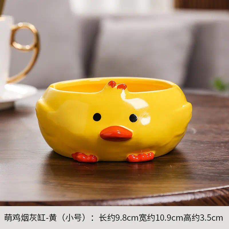 Ceramic Ashtray Creative Cute Duck Cartoon Small Animal Home Living Room Bedroom Office Ashtray