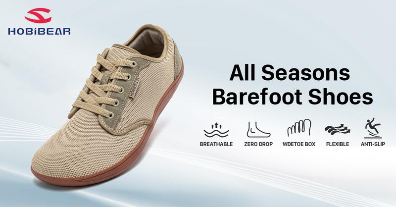 HOBIBEAR Wide Minimalist Barefoot Shoes for Men & Women - Zero Drop Sole, Optimal Relaxation, Breathable Knitted Upper, Wear-Resistant Rubber Sole, Versatile for Running, Walking, Hiking, Yoga, Gym, Weightlifting, Water Sports - Outdoorfun