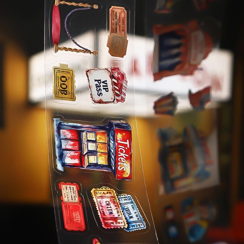 Beautiful Day Old Cinema Series Scenery Pet Tape Set, 4 Styles Included, Ideal for DIY Crafts and Decorations, High-Quality Adhesive Material