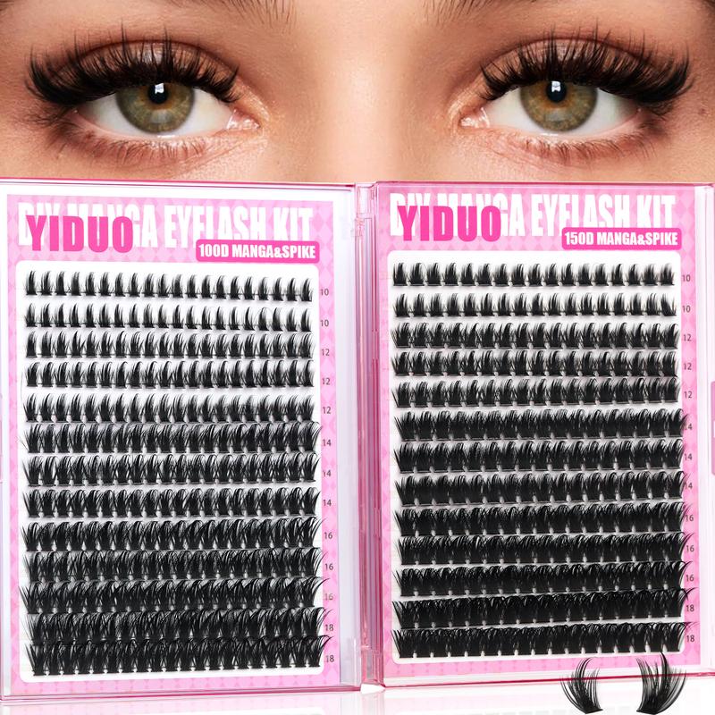 4-6 Styles Bottom/Spiky 40D-300D Volume Lash Clusters, Diy Individual Lashes, Fluffy 5-20mm D-Curl Eyelash Extensions for DIY at Home, Soft Comfortable and Easy to Apply for Natural Daily Makeup Look