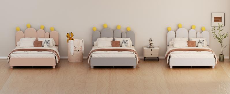 Lilypelle Twin/Full Boucle Bed Frame with Headboard – Cactus Upholstered Platform Bed for Kids, Rounded Corners, Solid Wood Slats, No Box Spring Needed Lilypelle Twin/Full Boucle Bed Frame with Headboard – Cactus Upholstered Platform Bed for Kids, Rounded Corners, Solid Wood Slats, No Box Spring Needed