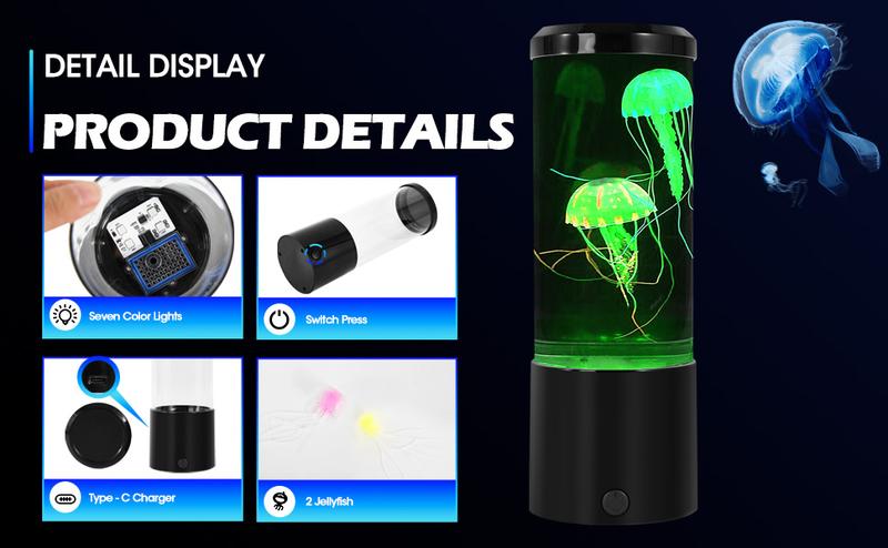 Portable Jellyfish Lamp Multipurpose 7 Color Changing LED Ambient Light with Remote Control & USB Cable for Home Office Bedroom Decor Ideal Gift Portable Jellyfish Lamp Multipurpose 7 Color Changing LED Ambient Light with Remote Control & USB Cable for Home Office Bedroom Decor Ideal Gift