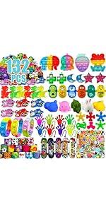 128 Pcs Party Favors for Kids 4-8-12, Fidget Toys, Pinata Stuffers, Treasure Chest Box Toys for Classroom, Goodie Bag Stuffers, Carnival Prize Box Toy for Boys Girls, Easter Egg Filler Gifts Bulk Toys