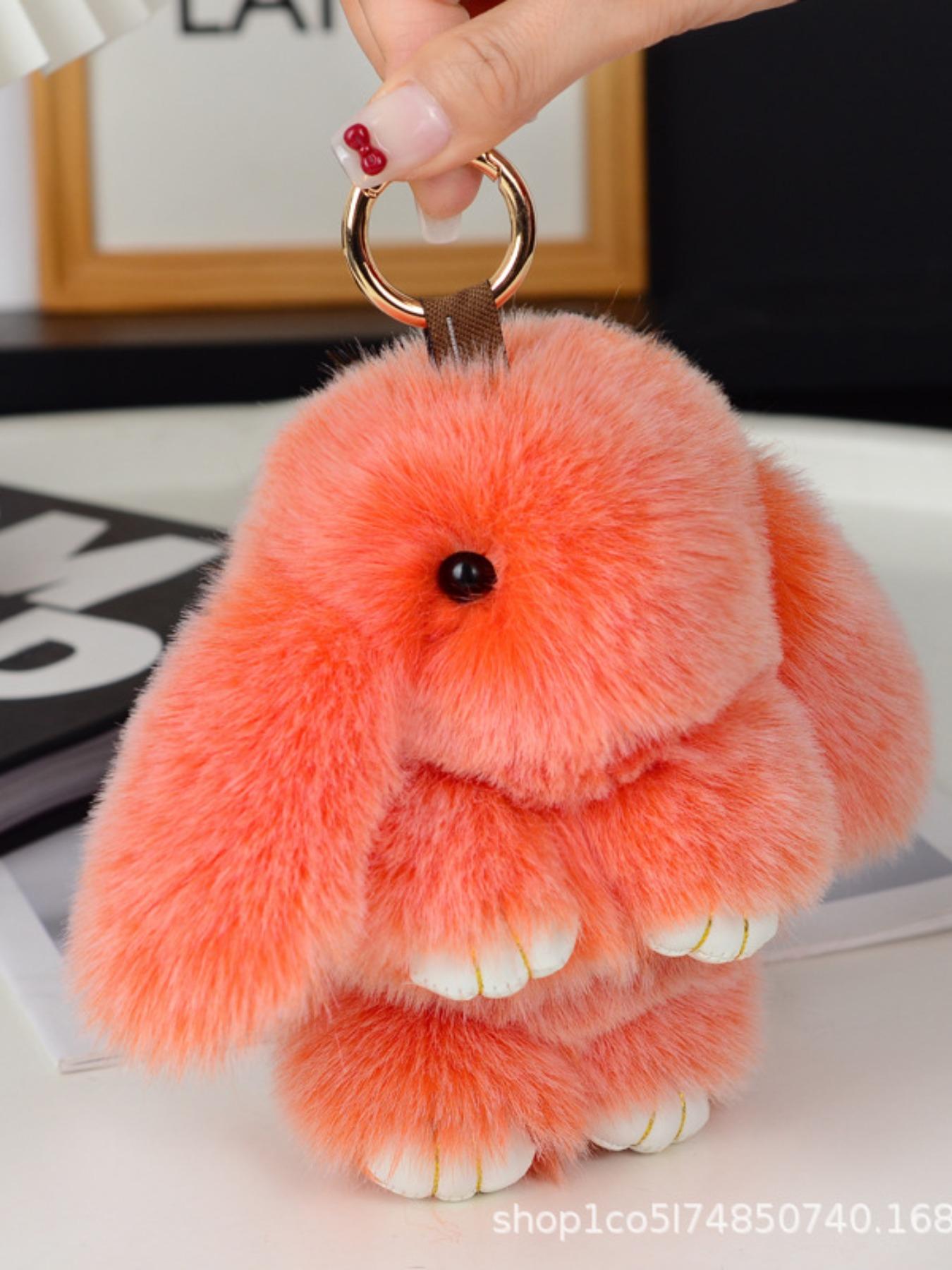 Handmade Cute Bunny Plush Keychain, Adorable Knitted Design, Perfect for Car, Bag, Phone, Fuzzy Keychain, Ideal Gift for Holidays & Birthdays