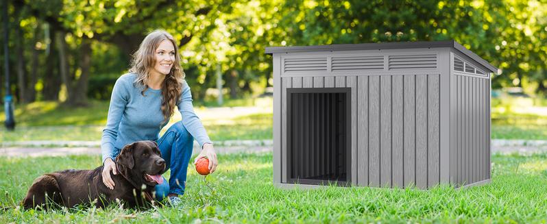 TikTokShopStockUp  WTFGO doghouse Sturdy Frame Doghouse for Small & Medium Pets - Dual-Use for Indoor & Outdoor, Easy to Clean & Assemble  Kennel  for Your Christmas Gifts Wooden Kennel