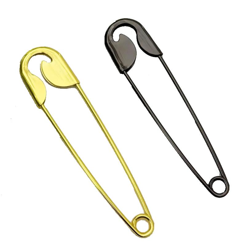 2 Pack Metal French Hair Pin for Women, Safety Pin Hair Clip for Styling, Personality & Durable Hair Pins for Buns, Updos, Twist, Professional Hair Styling Accessories（Gold-GunBlack）