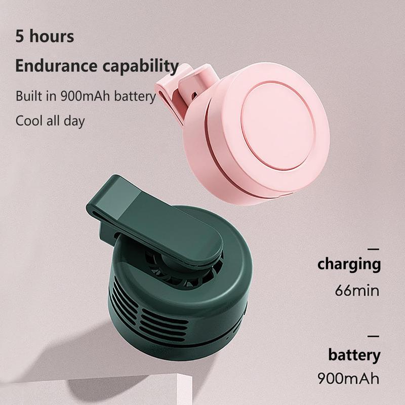 Portable Silent Mini Bladeless Fan Clip On, Mini Fan With Clip, 2025 New Adjustable 3-Speed Suspended Waist Fans, For Outdoor & Travel & Office, Travel Accessories, Gift