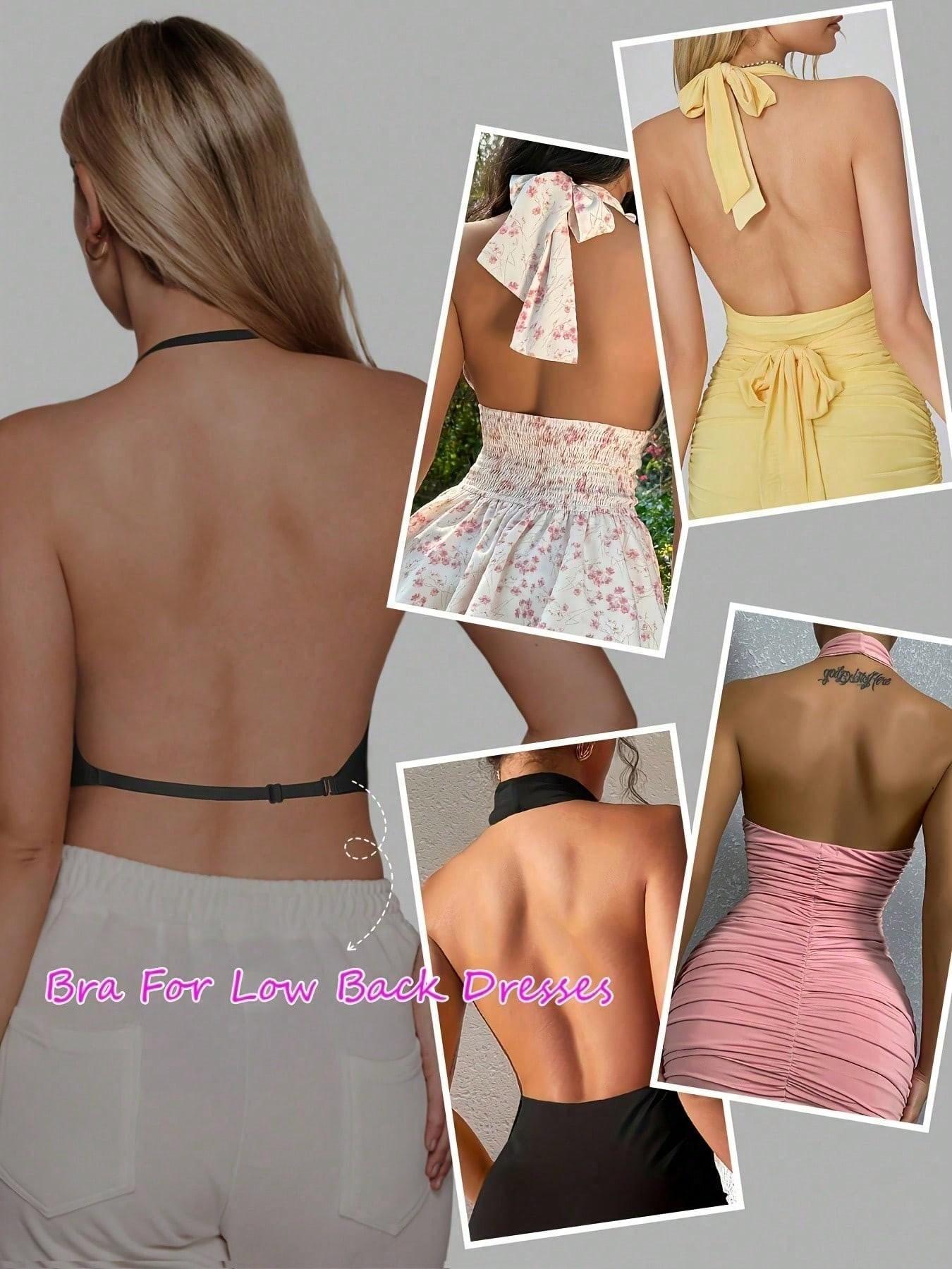 Women's Seamless Backless Bra, Multi-Strap Convertible Strap Wireless Push-Up Bra, Suitable for Wedding Dresses and Party Gowns