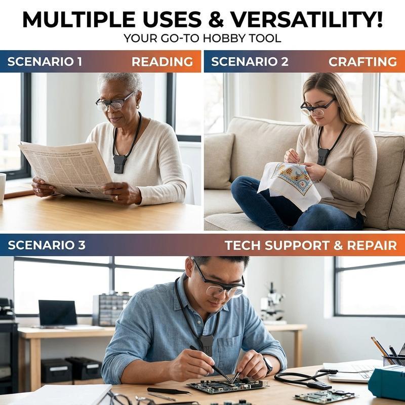 Hanging neck magnifying glass desktop reading artifact embroidery cross stitch dedicated manual labor hands-free tool for elderly reading magnifying glass