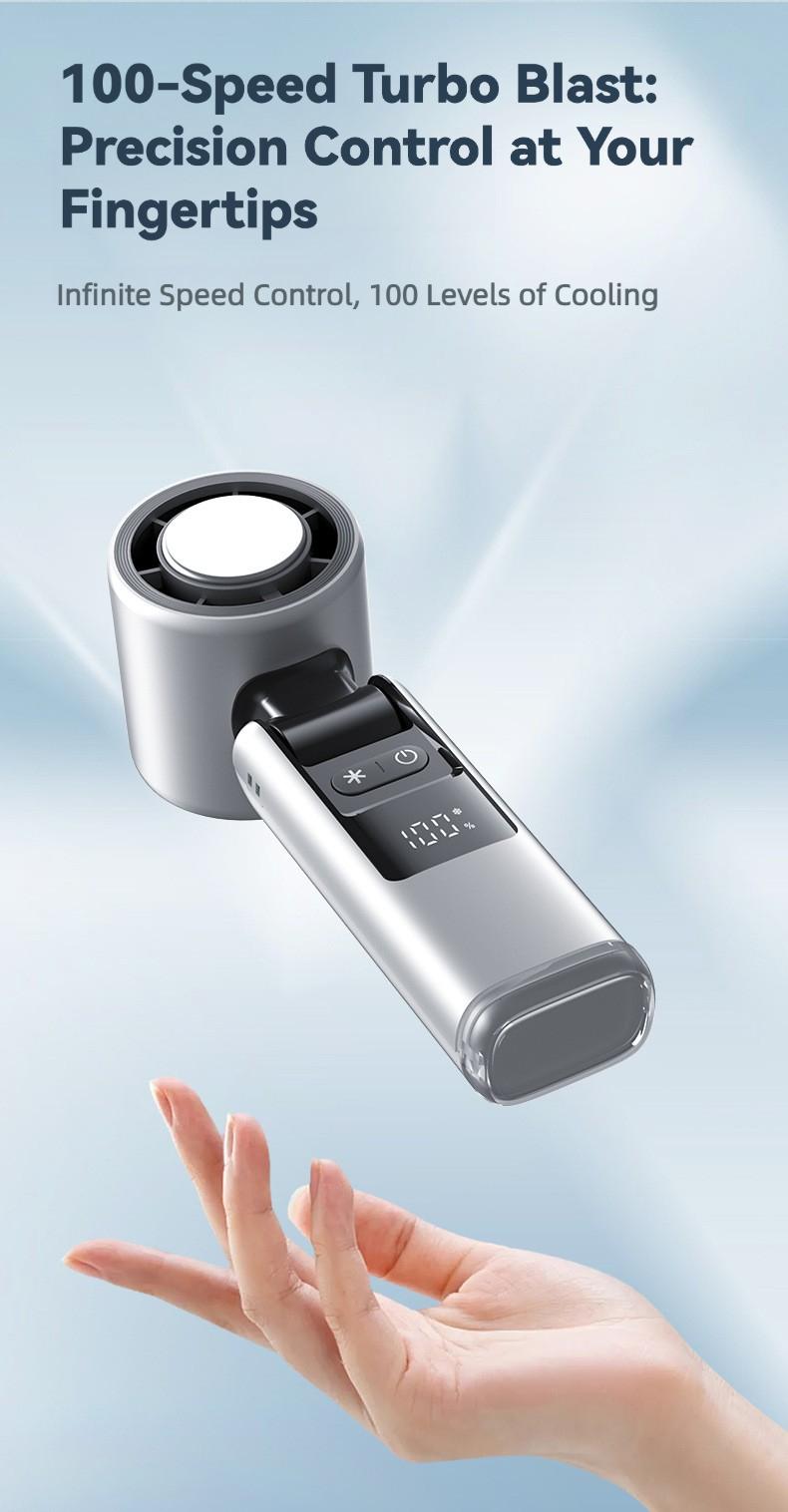 100-Speed High-Power Turbo Fan, Instant Ice Cooling Technology| Portable Handheld Fan with LED Display| Foldable 3-in-1 Design| USB-C Rechargeable Mini Fan| Ultimate Summer Essential & Travel Gadget| Perfect Gift for Her, Outdoor Festivals