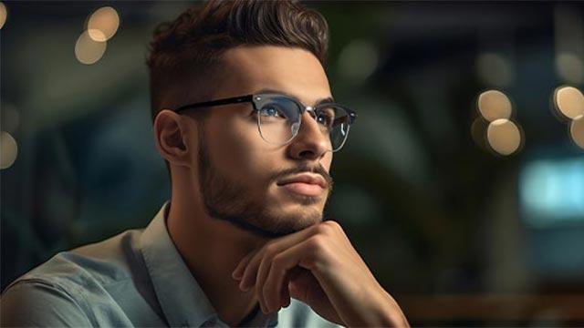 Stylish Semi-Rimless Blue Light Blocking Glasses for Men & Women  Daily Protection Lightweight Minimalist Design(AN14)