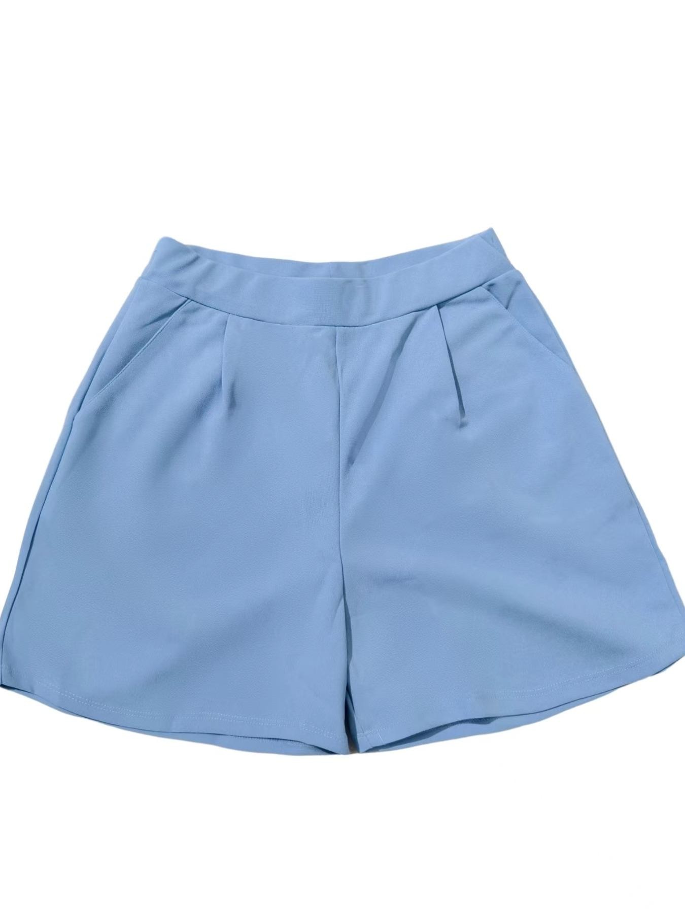 Women's V-Neck Short Sleeve Top & Shorts Set, Casual Two-Piece, Multiple Colors Available, Perfect for Daily Wear Sy1060