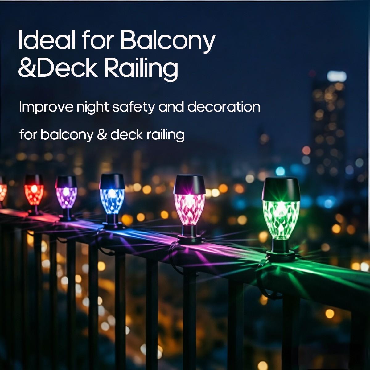 Solar String Lights Set, Outdoor Fence Decor, Party Atmosphere Lighting, Poolside Landscape, Balcony Railing Light, Social Gathering Background Illumination