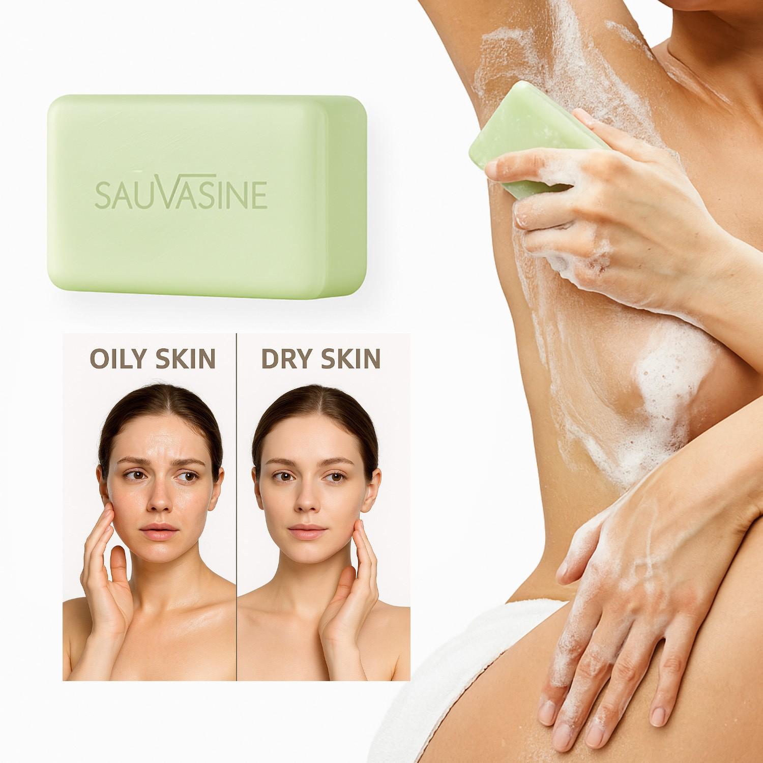 2PCS Tea Tree Leaf Soaps + Bath Sponge Set Tea Tree Soap Bar for Face & Body, Antifungal Soap with Tea Tree Oil, Antibacterial Bar Soap for Fungus, Ringworm, Acne