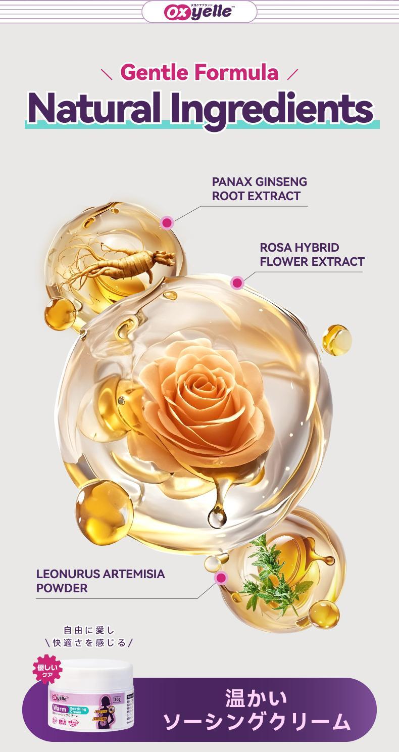 Oxyelle Uterine Warming Gel with Ginseng & Rose Extract for Women's Comfort Hot Compress Heating Pad Stickers Natural Ingredients Gentle Formula
