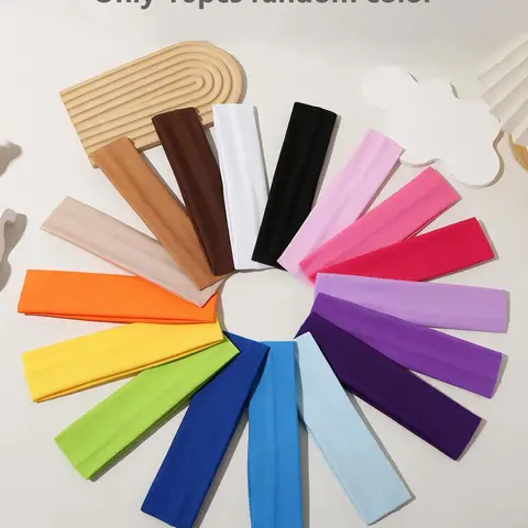Solid Color Sweat-Absorbing Elastic Hair Band for Women and Girls, Minimalist Workout Headband for Thick Hair, Yoga and Sports Headbands