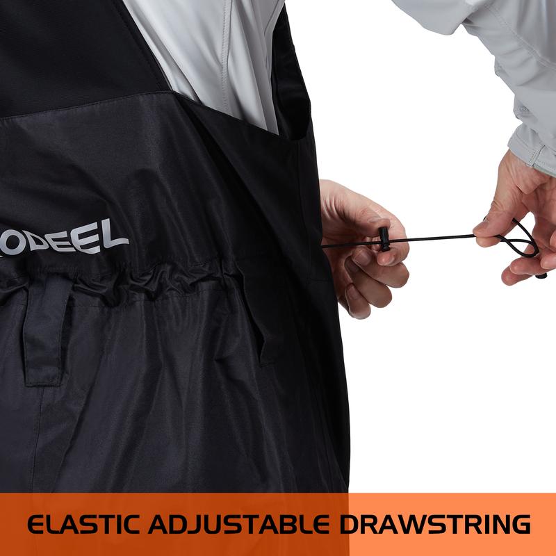 【RODEEL】724 Premium Waterproof Bib Overalls Men Tactical Rainwear with Adjustable Suspenders and Multiple Pockets Relaxed Rain Pants Workwear for Outdoor Sports Fishing Boating Car Washing Construction Landscaping Gardening Menswear, Holiday Gift