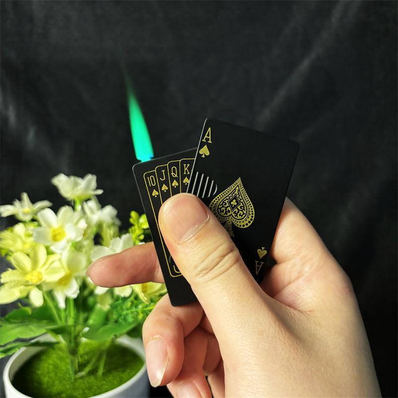 Refillable Butane Lighter Features The Cool Design Of The Ace Of Spades, With A Windproof Flicker. Suitable For Outdoor, Indoor, Barbecue, And Candle-Related Occasions, It's Suitable For Both Men And Women