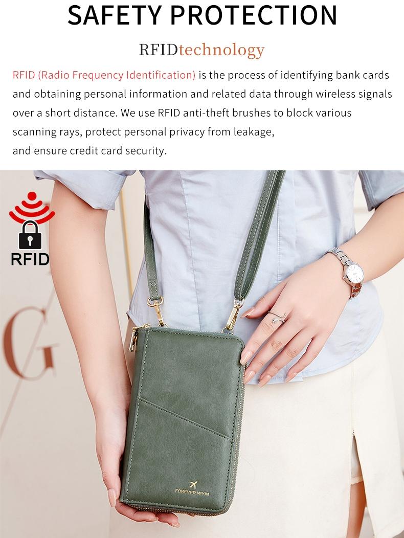 RFID Blocking Travel Wallet, Dual Zipper Design, PU Leather Passport Holder, Passport Cover, Ticket Organizer, Credit Card Case, Document Bag, Family Trip File Manager