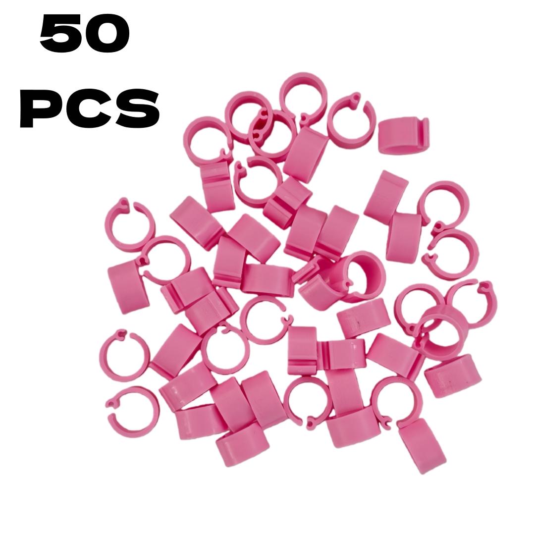 Colorful Parrot Pigeon Foot Rings Set of 50, No-Word Identifier Bands, Bird Training Tools, Plastic Anti-Drop Feet Clips, Pet Bird Accessories