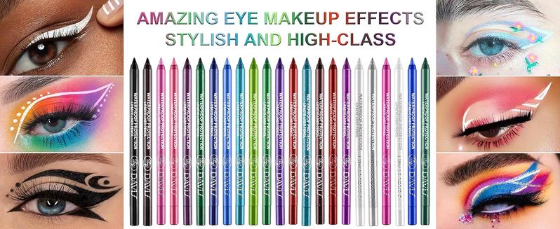 15Colorful Eyeliner Pen Set, Colors Eye Shadow Pencil, Pearl Eyeliner Kit Metallic Glitter Colored Eye liner for Women Eye&Lip Liner Professional Waterproof Eye Makeup