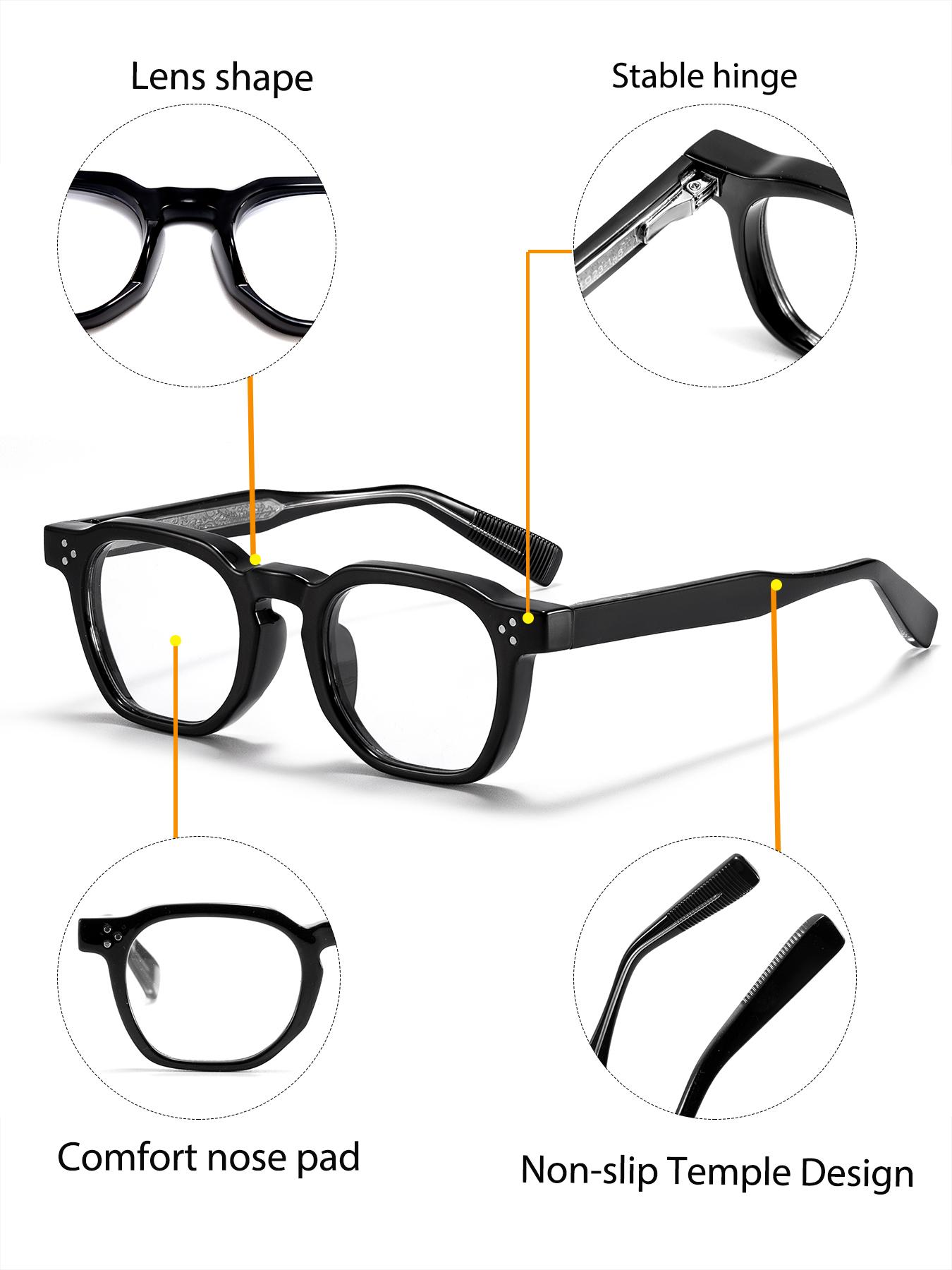 Caterside Square Plain Sunglasses with Spring Hinge Design, Adjustable PC Tr90 Frame, Anti-Blue Light Lenses, Stylish for All Seasons, Perfect for Travel and Outdoor Activities