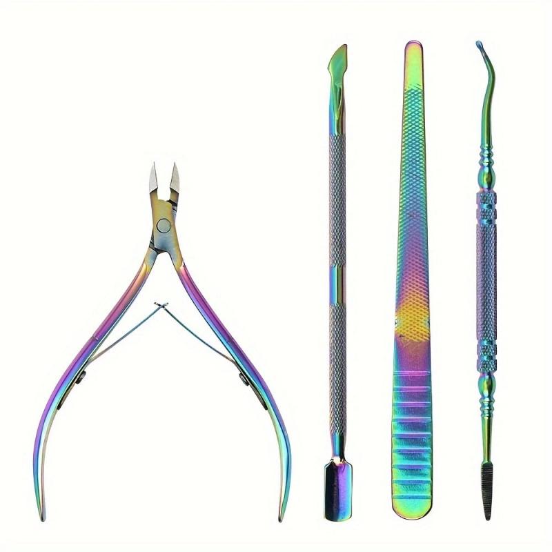 Professional Nail Care Kit 4pcs, Stainless Steel Clipper & Cuticle Remover, Home Salon Use, Durable Design for Precision Manicure