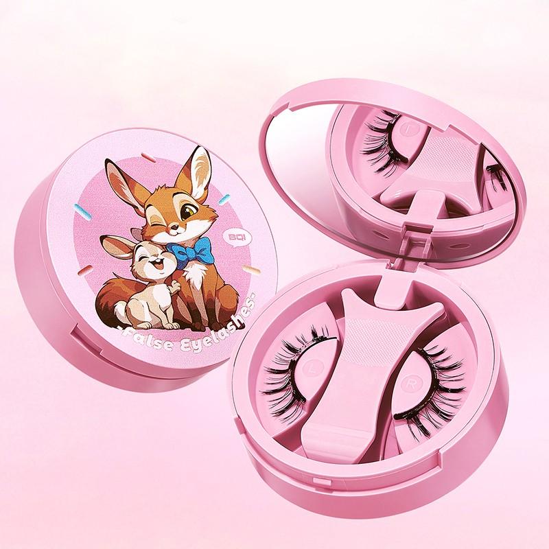 Bqi Magnetic False Eyelashes Natural Look, Quick Adhesion, Invisible Wear, All-In-One Box, Magnetic Fake Lashes for Everyday Use