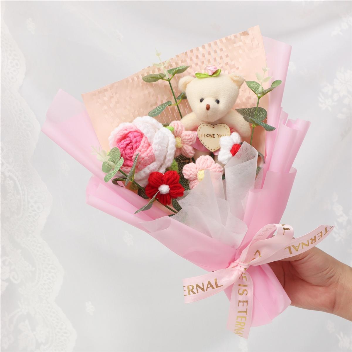 Handmade Woven Flower Bouquet, Perfect Gift for Birthday, Mother's Day, Father's Day, Teacher's Day, Valentine's Day, Christmas, Proposal, Thank You