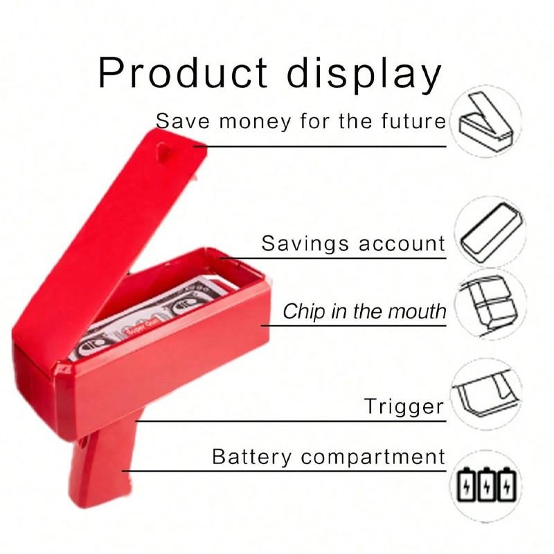 Reusable Money Gun with Realistic Banknotes, Perfect Party Prop for Weddings and Events, Fun Wedding Decoration Accessory