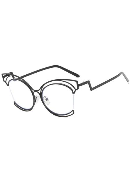 Women's Metal Frame Anti-Blue Light Glasses, Transparent Lenses for Computer Reading Gaming TV Phone Use, Casual Daily Wear Eyewear