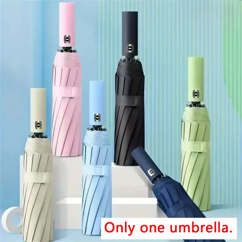 12 Rib Folding Umbrella, 1 Count Automatic Opening Umbrella, Portable Umbrella for Women & Men, Umbrella for Outdoor Activities