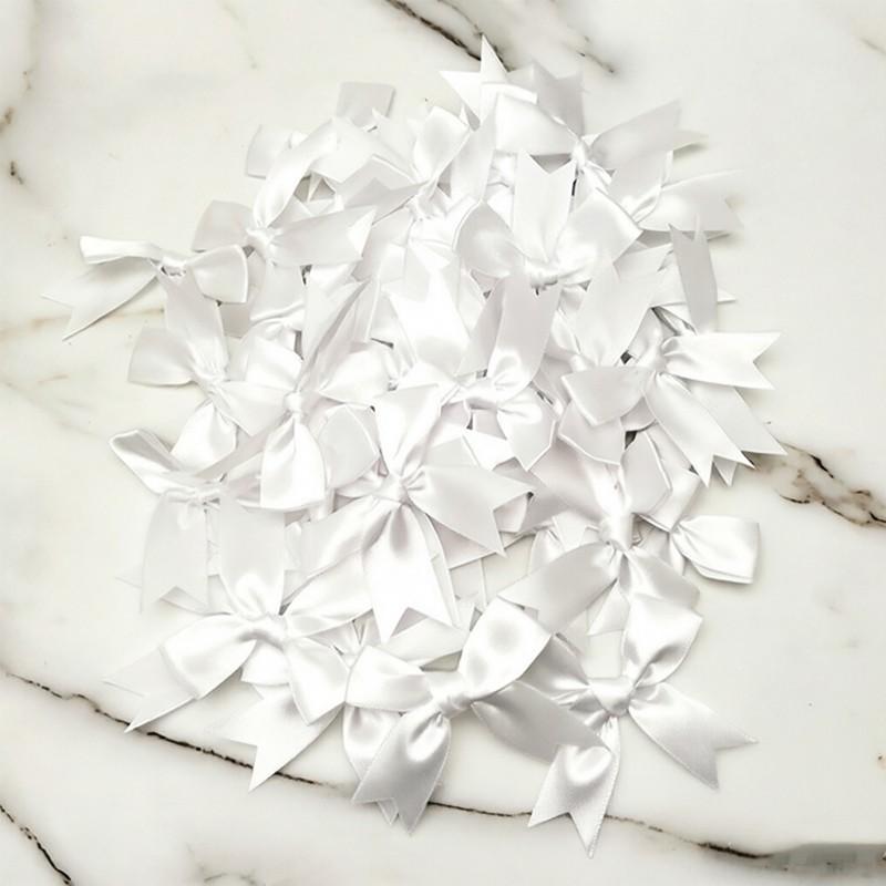 50pcs Christmas Tree Ribbon Bow, 8.5x8.5cm, 2.5cm Width, Holiday Decor, Floral Wreath & Gift Wrapping, Durable Material