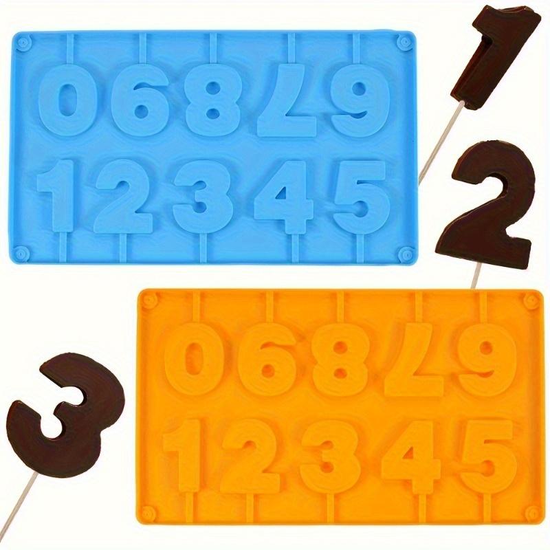 3D Numbers Lollipop Mold - Reusable Cake Candy Snack Baking Mold - Uncharged Kitchen Accessory for Baking Tools