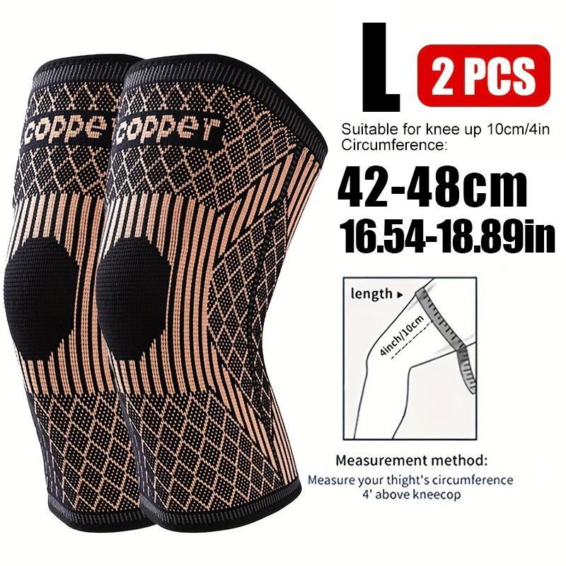 2pcs Compression Copper Knee Braces - Highly Elastic And Breathable Knee Sleeves For Men & Women - Apply Pressure To The Legs During Exercise - Suitable for Skipping Rope, Fitness, Working Out, Weightlifting! - Perfect Gift for A