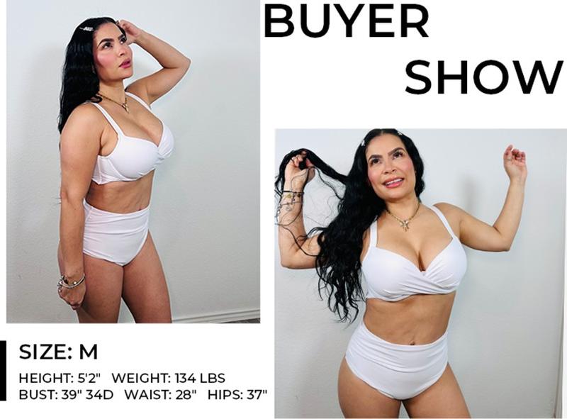 Aqua Eve Women Underwire Bikini Set - High Waisted Two Piece Swimsuit Tummy Control Bathing Suit Push Up Swimwear