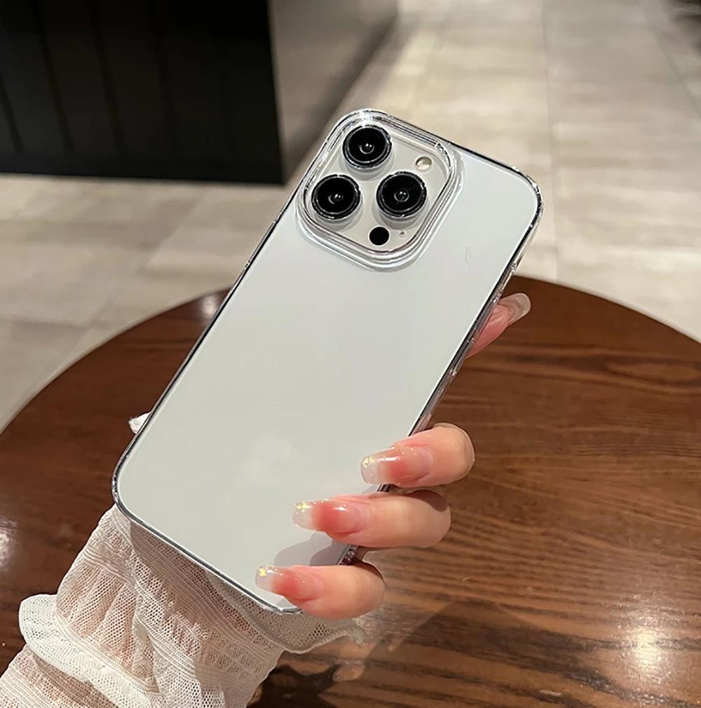 Hard Luxury Shockproof Clear Bumper Cases For iPhone 16 15 14 13 12 11 Pro Max Plus Transparent Acrylic Phone Cover Accessories Cellphone Protection ip16 Tempered Glass Protective Casing