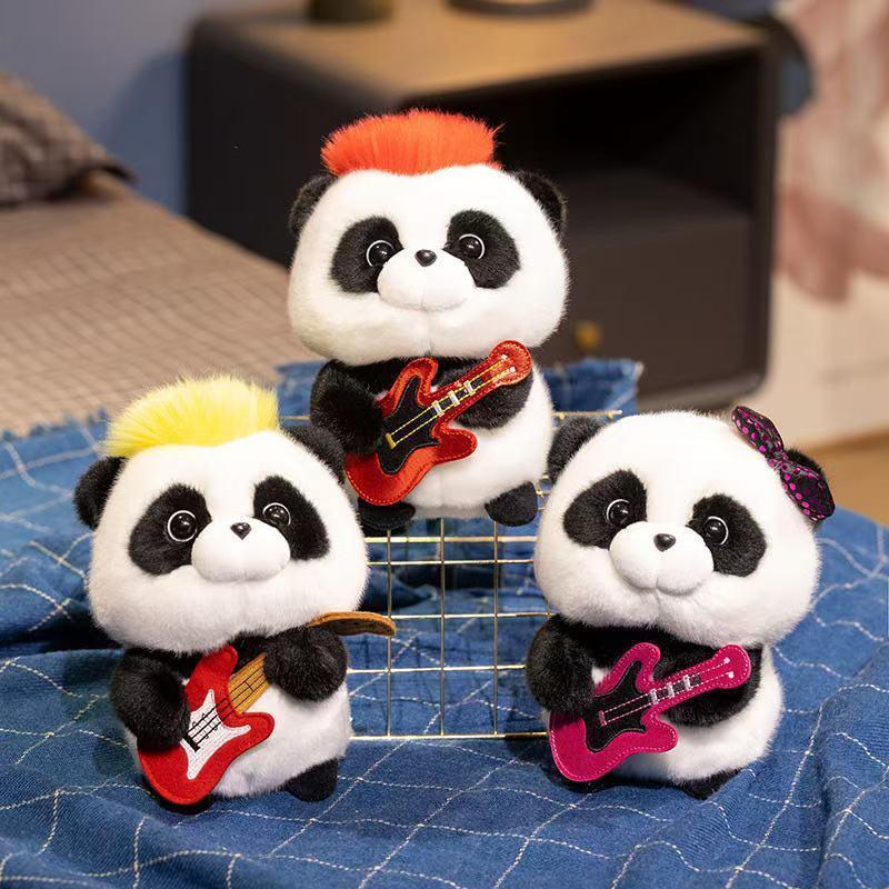 18cm New Simulated Music Panda Doll Stuffed Plush Toy Pillow Handmade Cartoon Anime Suitable Children's Birthday Gift Fun Doll