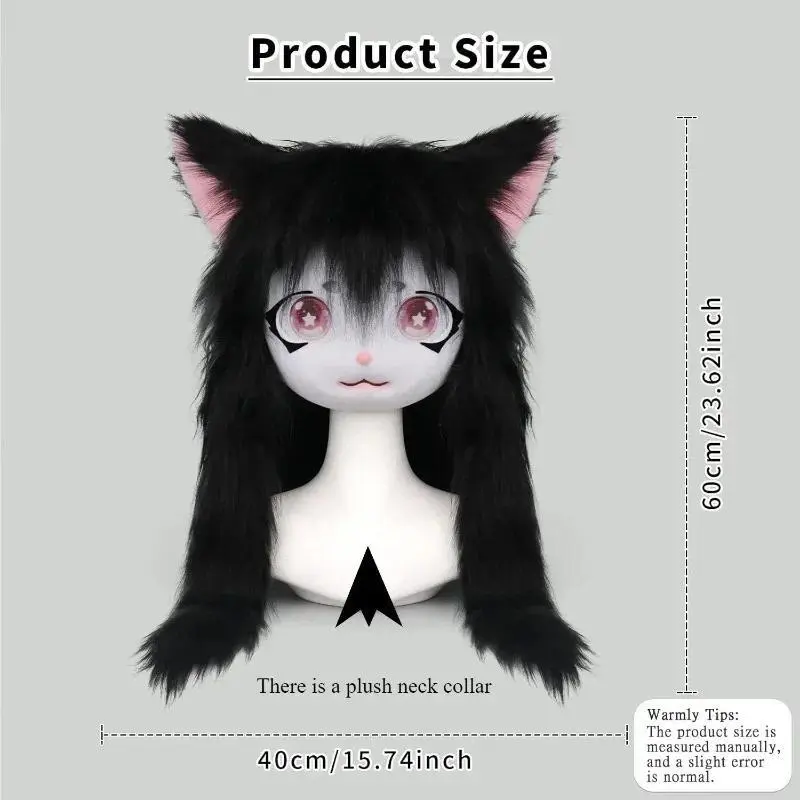 Headset Furry Kig Cosplay Mask Paw Head Comiket Furry Fursuit Kigurumi Cat Rabbit Doll Beast Costume Performance props kid gift