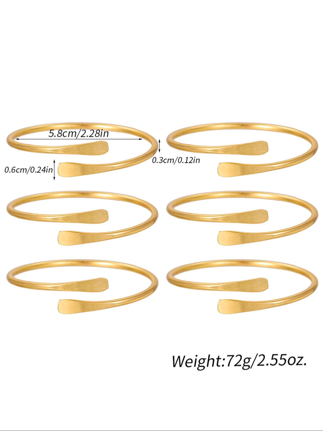Women's Punk Style Cuff Bangle Set, 6 Counts Fashionable Minimalist Trendy Stack Bangle Bracelets for Party, Daily Decor, Trendy All-match & Exquisite Jewelry for Birthday Gift
