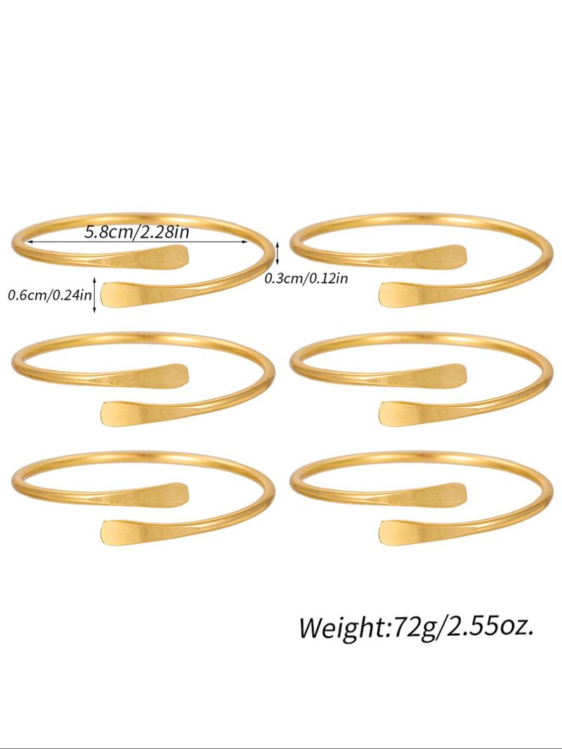 Women's Punk Style Cuff Bangle Set, 6 Counts Fashionable Minimalist Trendy Stack Bangle Bracelets for Party, Daily Decor, Trendy All-match & Exquisite Jewelry for Birthday Gift