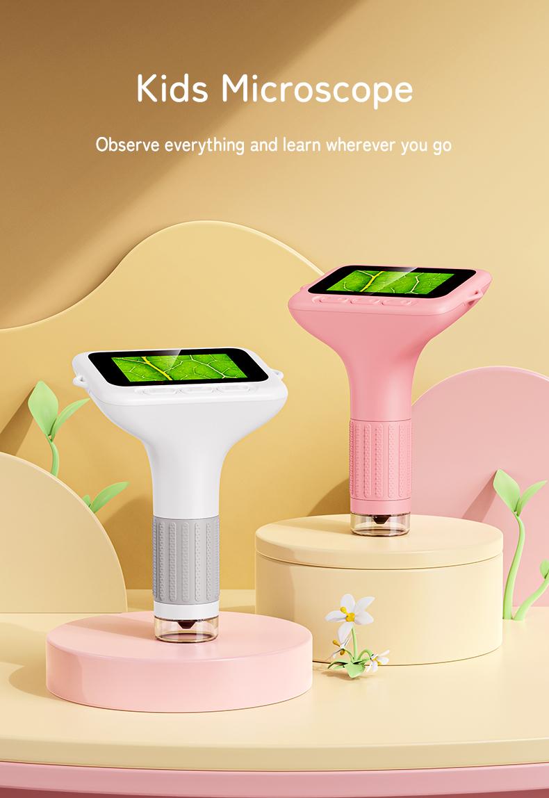 INSKAM 4K Upgraded Kid Microscope,3" Screen Rechargeable Mini Pocket Digital Microscope ,Edu Gift Age 4-6 8-12 Children Students,STEM learning Tool Teaching Supplies  Perfect Boys Girls Birthday Gift