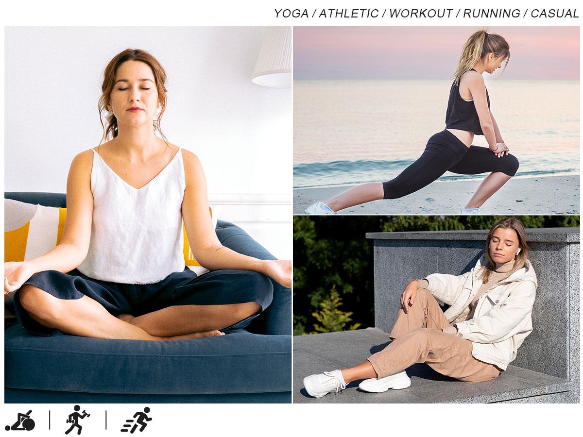 G Gradual Workout Yoga Pants for Women High Waist Capri Pants with Pockets Tummy Control Leggings Crop Straight Leg Athleisure Style Bottoms Athletic Stretchable Activewear